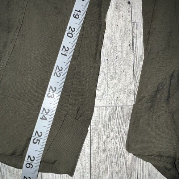 A New Day Ankle Pants Women’s Sz 6 Army Green Rolled Cuffs Center Seam High Rise - Picture 13 of 14